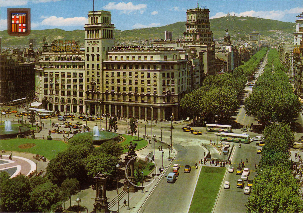 Plaza Cataluña. Años 70.